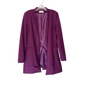 Calvin Klein Blazer Women's Burgundy Open Front Office Work Career Size 14